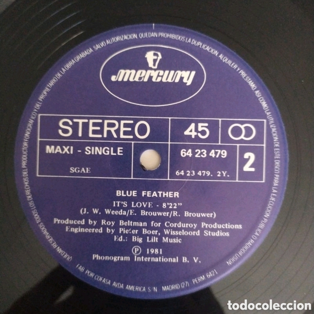 Discos de vinilo: Maxi single Blue Feather. Lets funk tonight - Foto 4