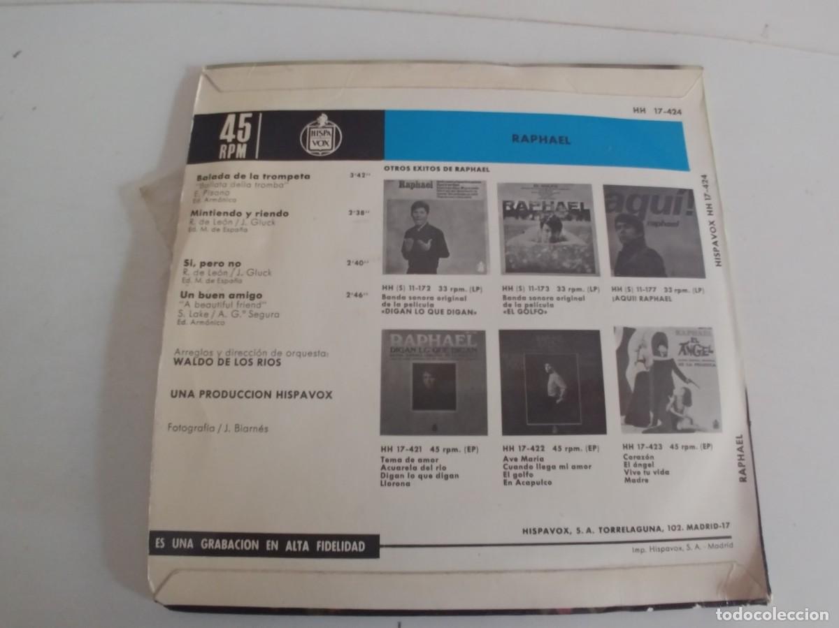 Discos de vinilo: RAPHAEL-EP BALADA DE LA TROMPETA +3 - Foto 2
