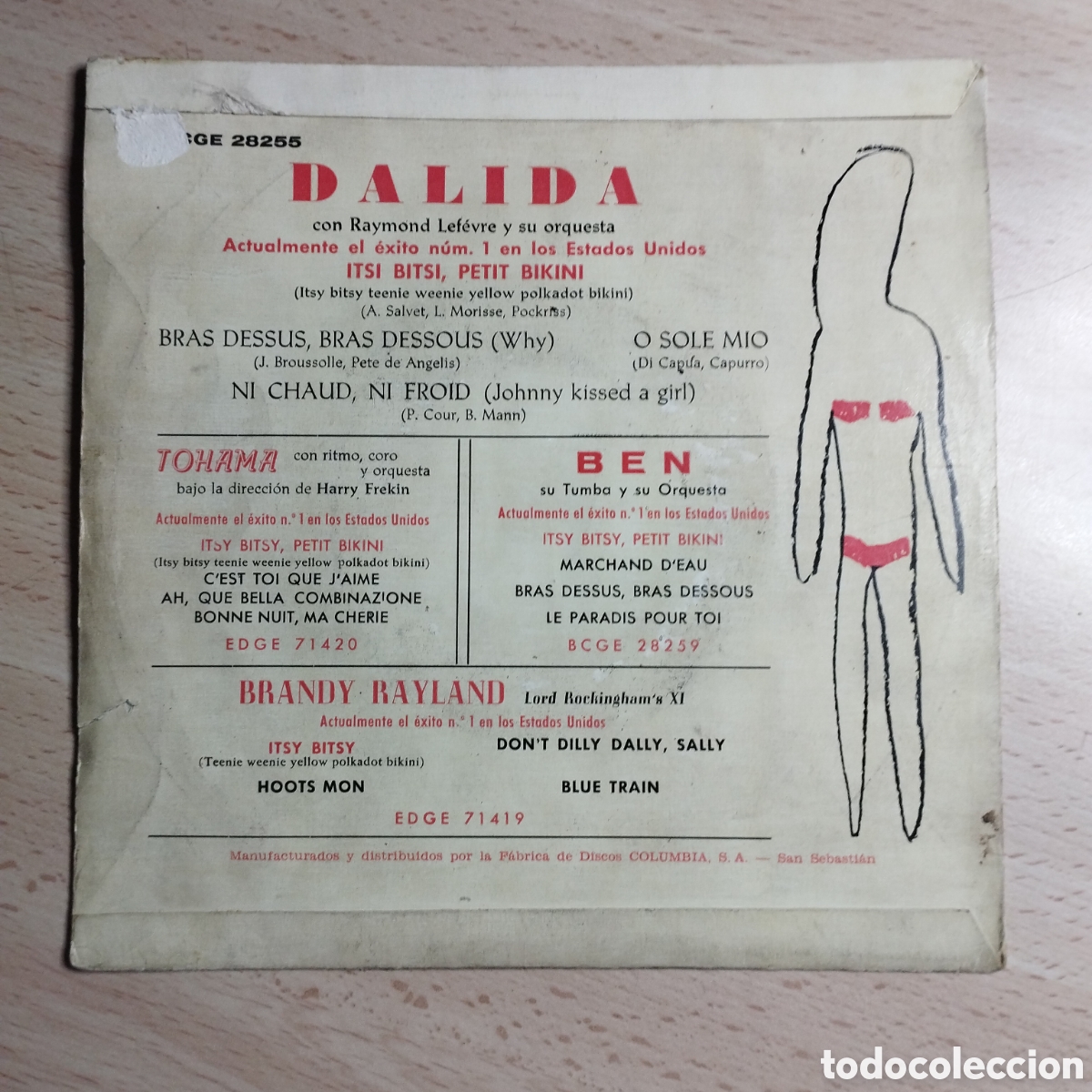 Discos de vinilo: EP 7&rdquo; Dalida 1960 Itsi Bitsi, petit Bikini + 3. Raro. - Foto 2