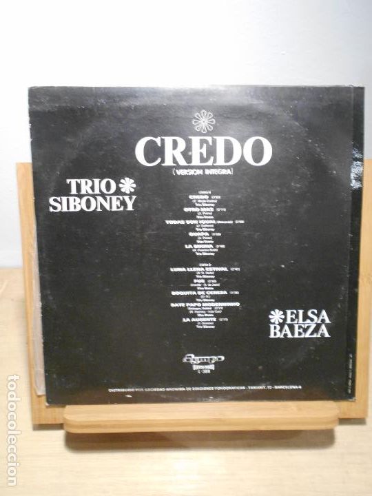 Discos de vinilo: CREDO VERSION COMPLETA TRIO SIBONEY ELSA BAEZA - Foto 2