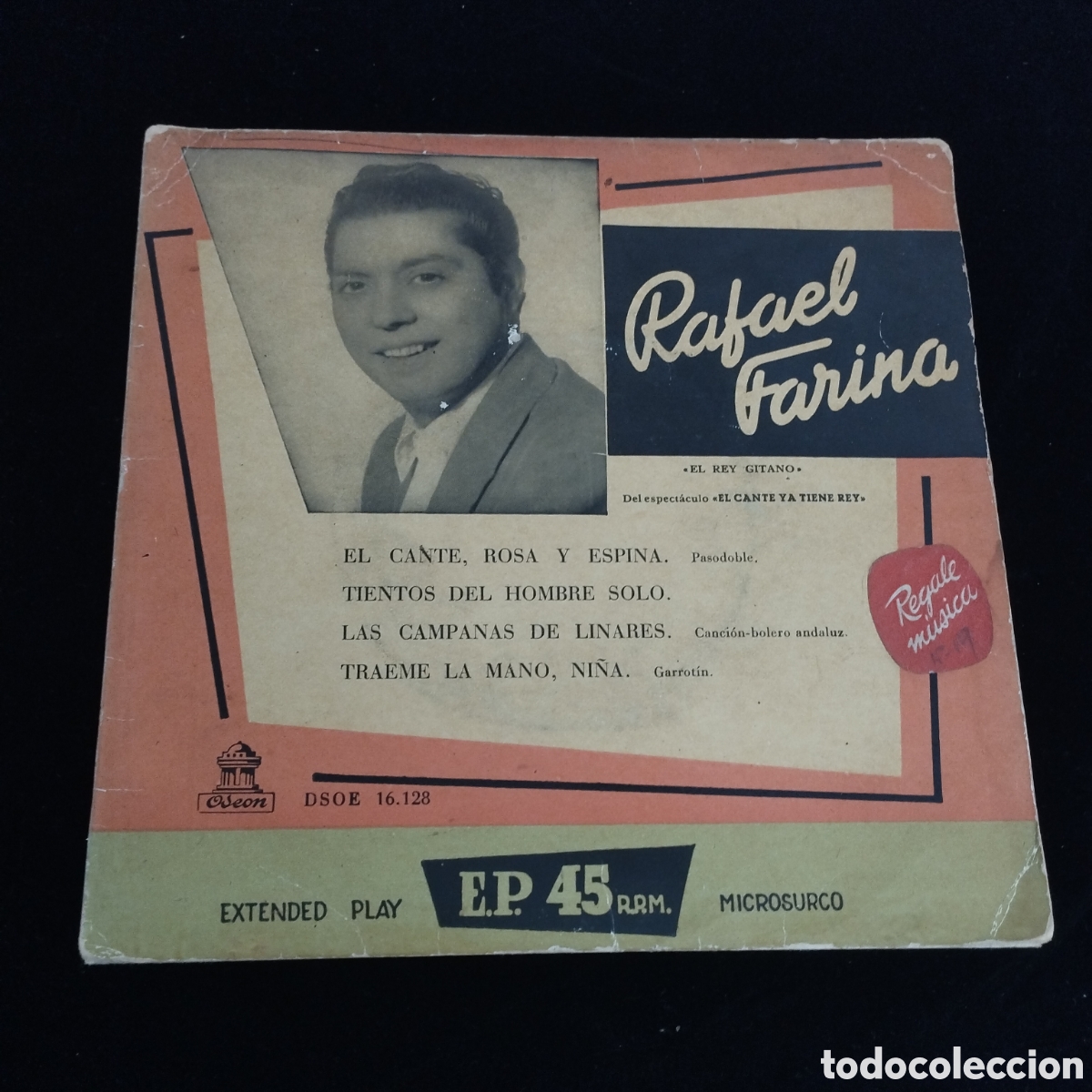 Discos de vinilo: EP - RAFAEL FARINA - EL CANTE, ROSA Y ESPINA - ODEON - Foto 1