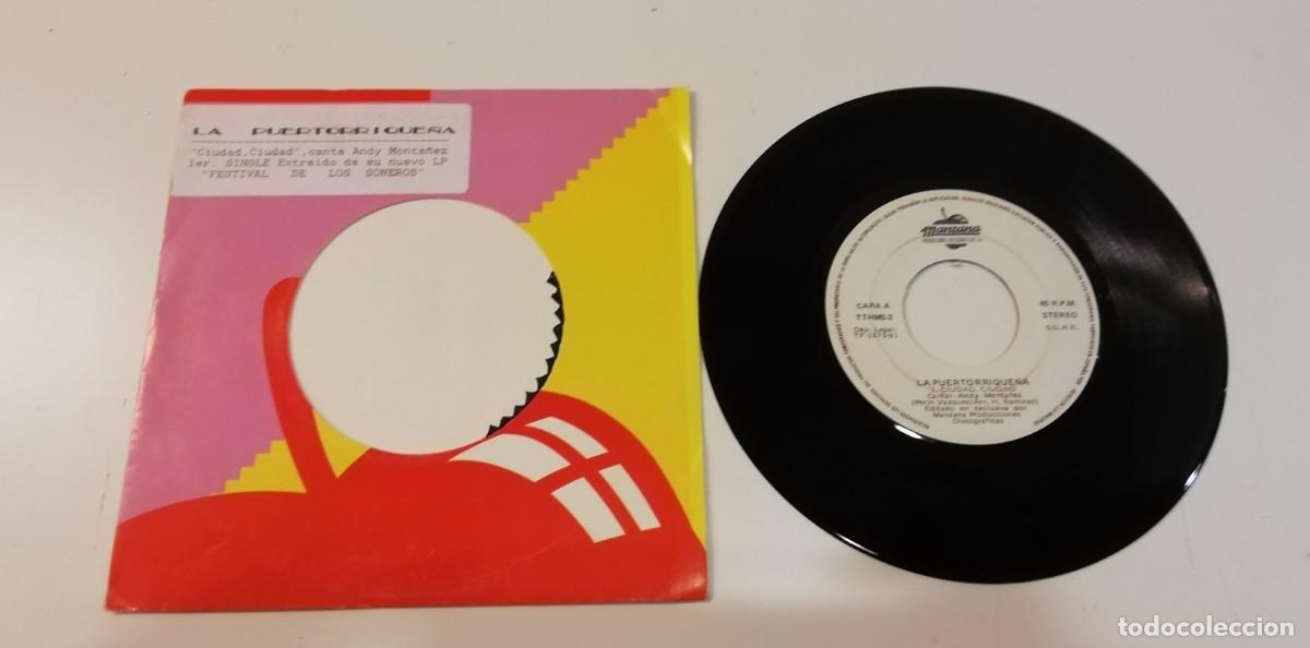 Disques de vinyle: S8- La Puertorrique&ntilde;a - Ciudad, Ciudad- 7&rdquo;, Single- PORT VG DISC NM PROMO