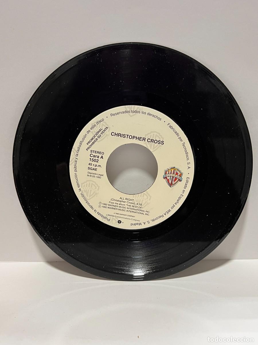 Discos de vinilo: SINGLE - CHRISTOPHER CROSS - ALL RIGHT - WB RECORDS - MADRID 1992 - Foto 2