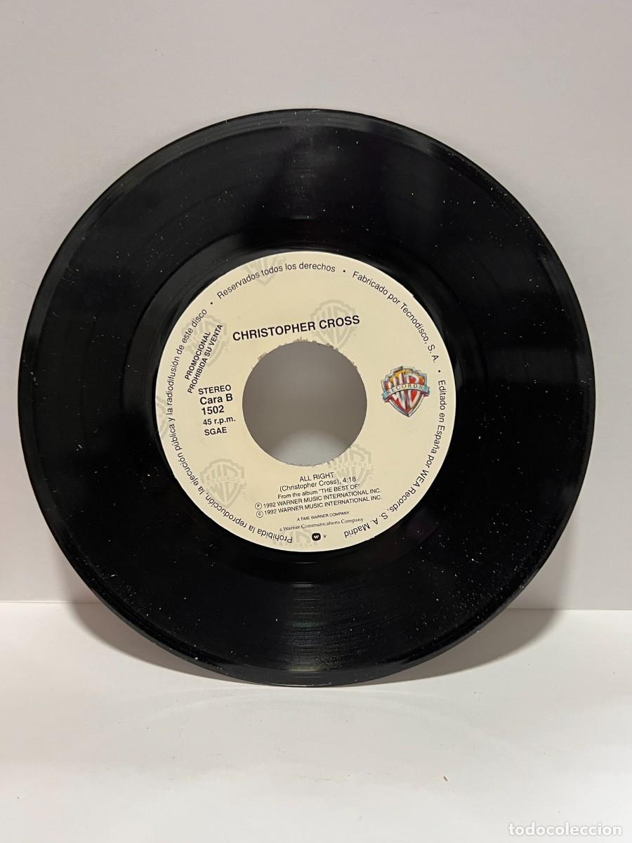 Discos de vinilo: SINGLE - CHRISTOPHER CROSS - ALL RIGHT - WB RECORDS - MADRID 1992 - Foto 3