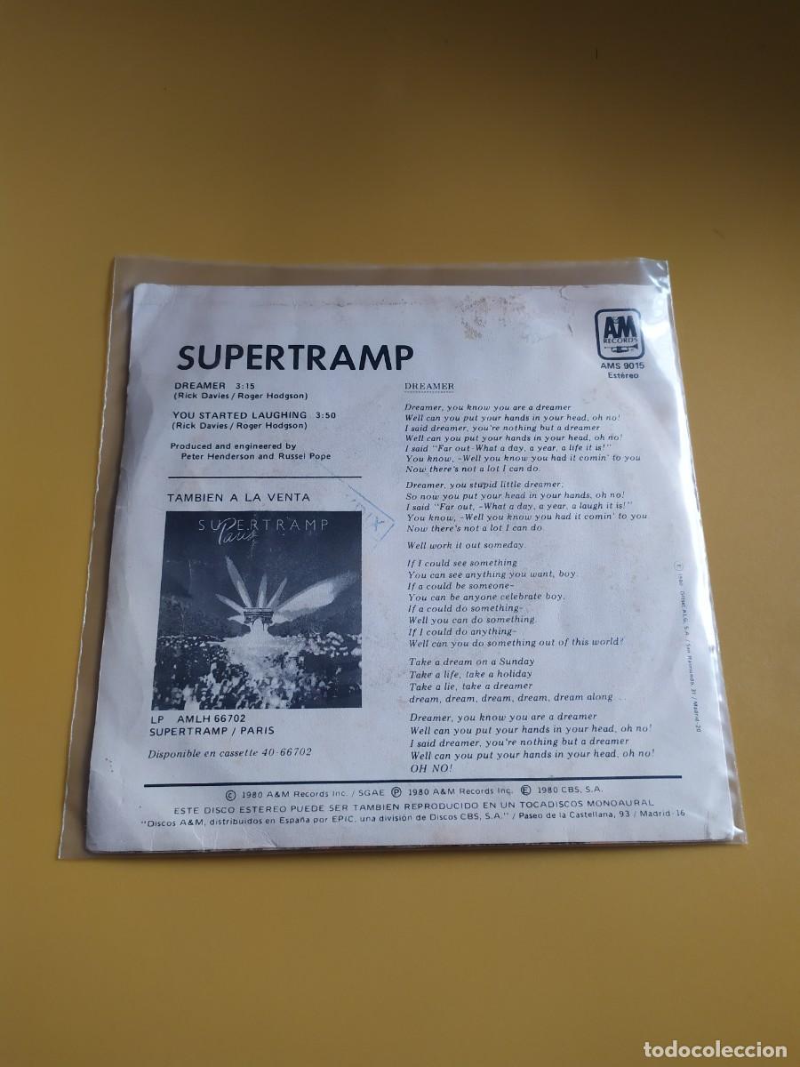 Discos de vinilo: Supertramp - Dreamer / You started laughing 1980 - Foto 2
