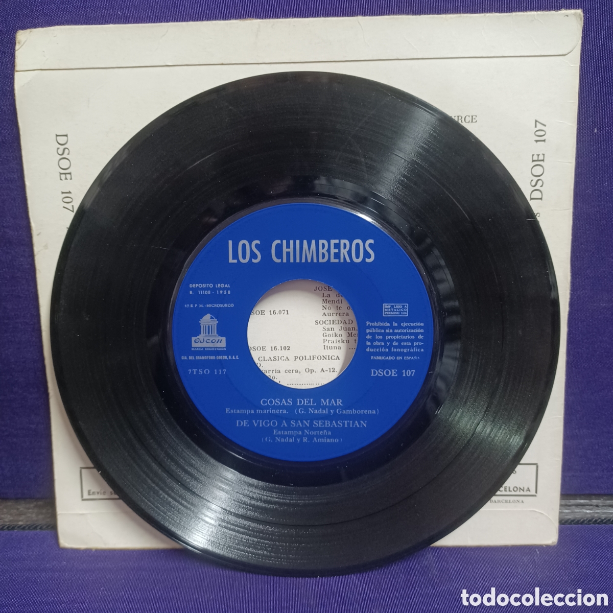 Discos de vinilo: CANCIONES VASCAS, LOS CHIMBEROS - COSAS DEL MAR + 3 - Foto 4