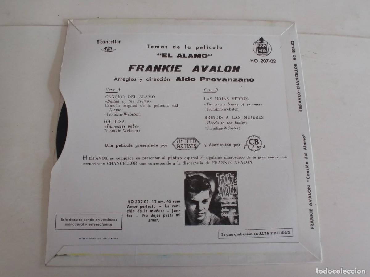 Discos de vinilo: FRANKIE AVALON-EP EL ALAMO-NUEVO - Foto 2