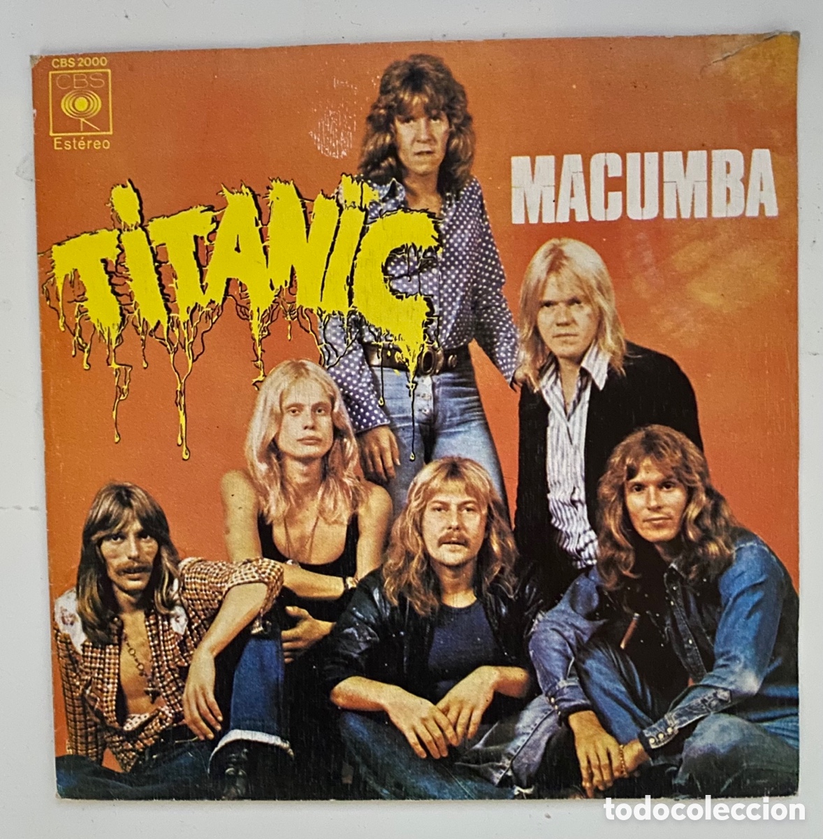 Discos de vinilo: TITANIC-MACUMBA/SINGLE CBS 2000 ESPA&Ntilde;A/!!! SOLO CAR&Aacute;TULA SIN DISCO!!!