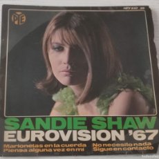 Discos de vinilo: E.P.: SANDIE SHAW: PUPPET ON A STRING / THINK SOMETIMES ABOUT ME / I DON'T NEED ANYTHING / KEEP IN..