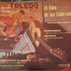 Discos de vinilo: RAREZA!PEPE ROMERO. EL NIÑO DE LAS CABEZAS. FANDANGOS, SIEMPRE ESTAS EN MI CORAZON, +1 1963. IGS.1