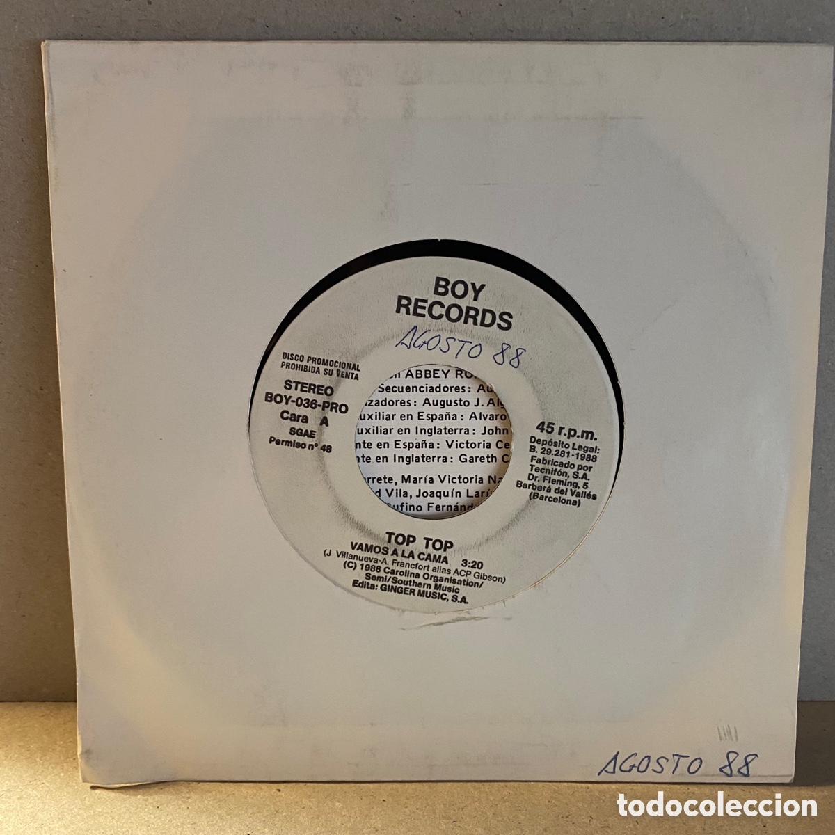 Discos de vinilo: Top Top - Vamos A La Cama (7&rdquo;, Promo) - Foto 1