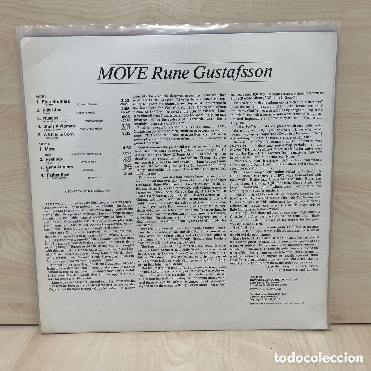 Discos de vinilo: Rune Gustafsson - Move (LP, Album) - Foto 2