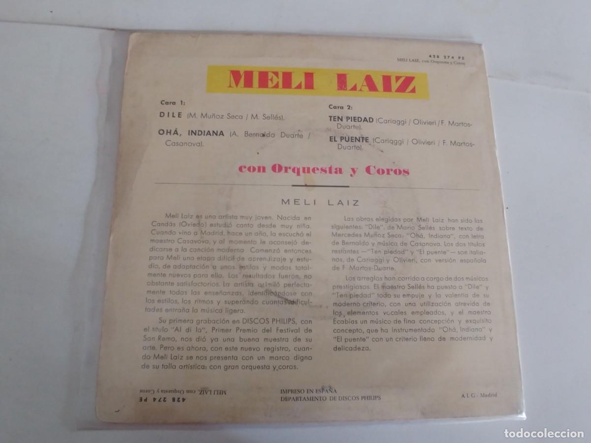 Discos de vinilo: MELI LAIZ-EP DILE +3 - Foto 2