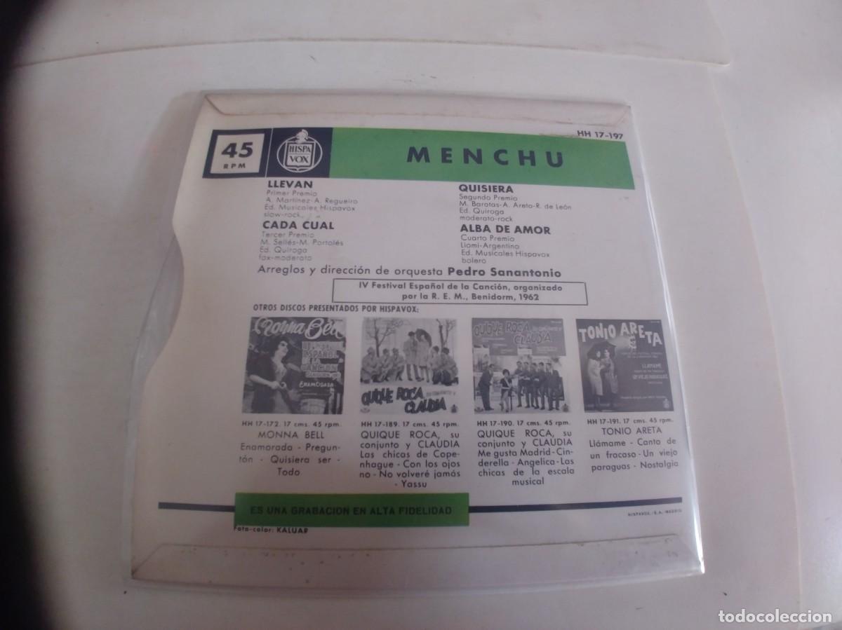 Discos de vinilo: MENCHU-EP LLEVAN +3 - Foto 2