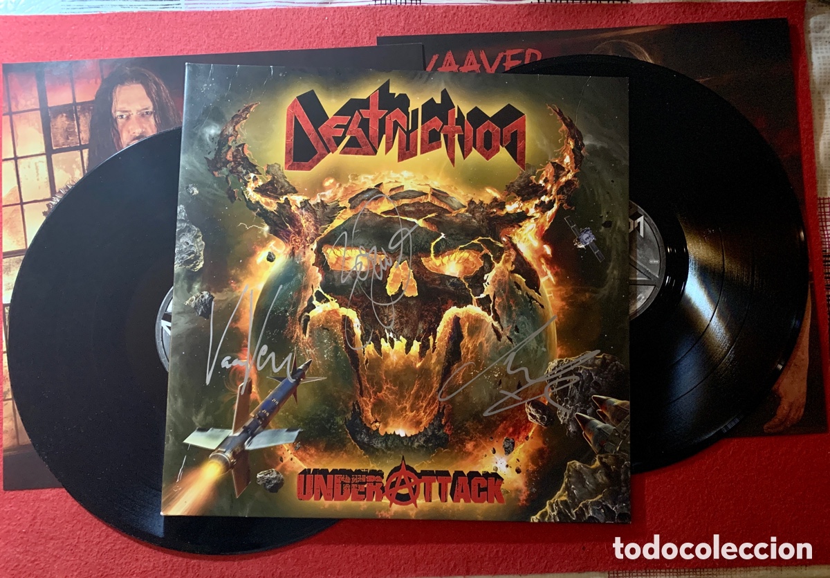 Discos de vinilo: Destruction-Firmado Doble Vinilo &ldquo;Under Attack&rdquo;- - Foto 13