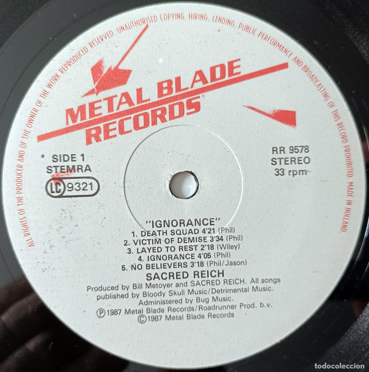 Discos de vinilo: LP SACRED REICH - IGNORANCE - Foto 4