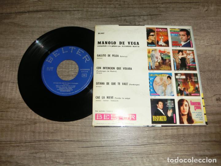 Discos de vinilo: MANOLO DE VEGA - CAE LA NIEVE +3 - Foto 2