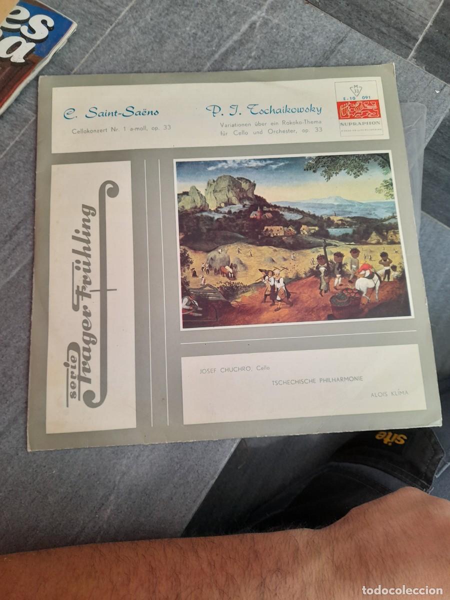 Discos de vinilo: Disco de m&uacute;sica LP Josef Chichro Cello Tschechische Philharmonie Alios Klima Camille Saint Sa&euml;ns