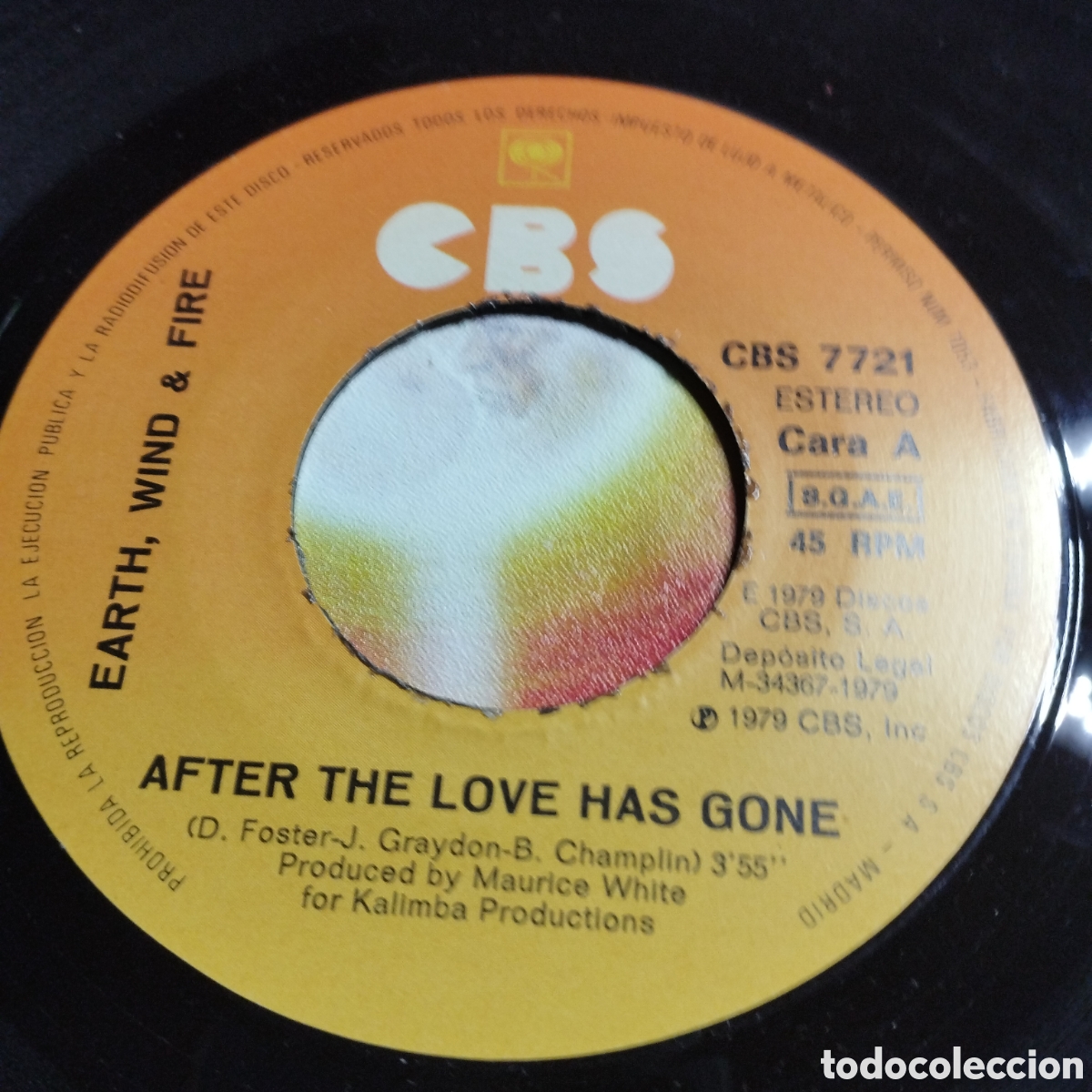 Discos de vinilo: Single 7&rdquo; Earth, Wind & Fire 1979 Cuando el amor termina. - Foto 4