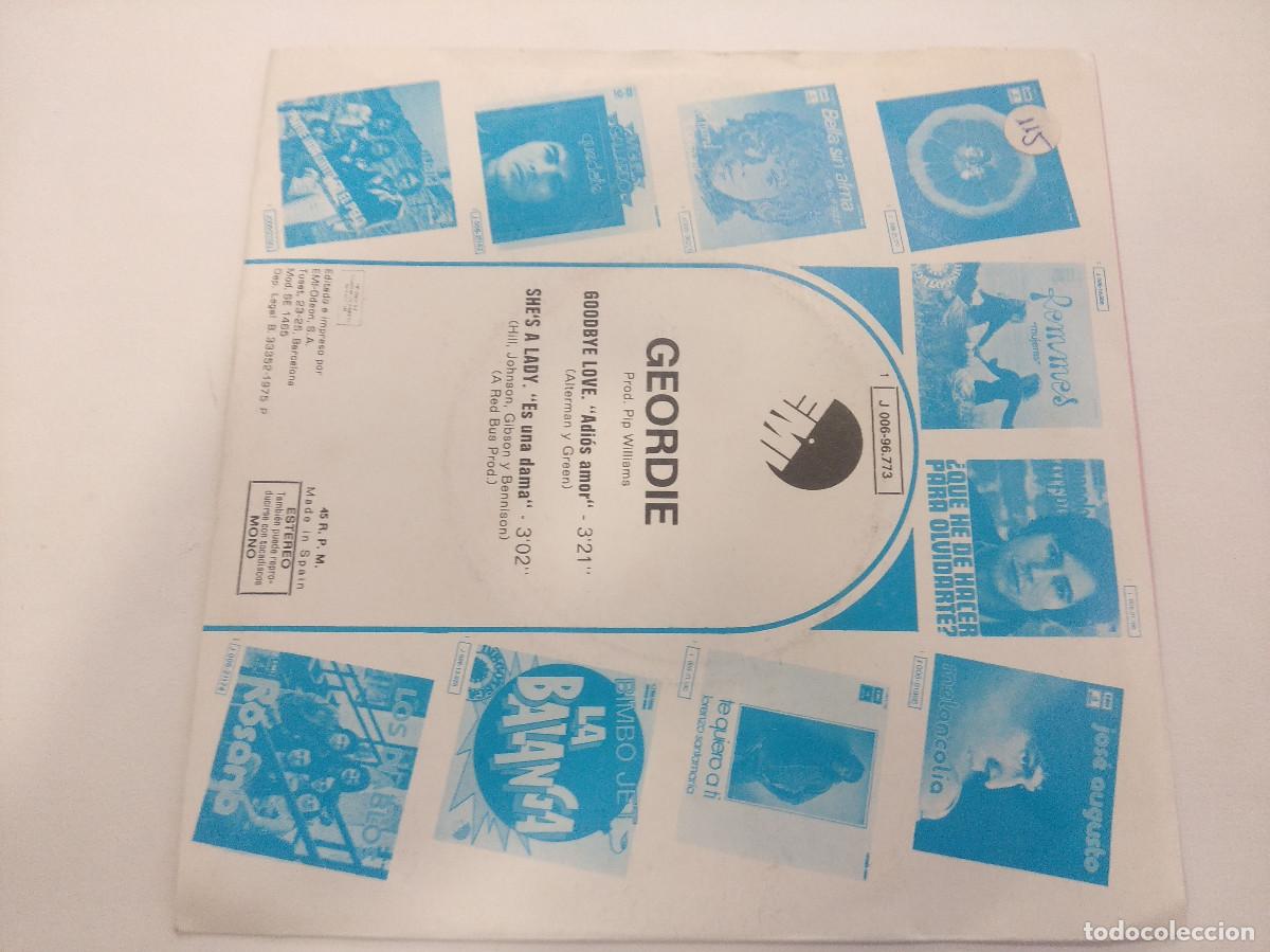 Discos de vinilo: GEORDIE/ADIOS AMOR/SINGLE. - Foto 3