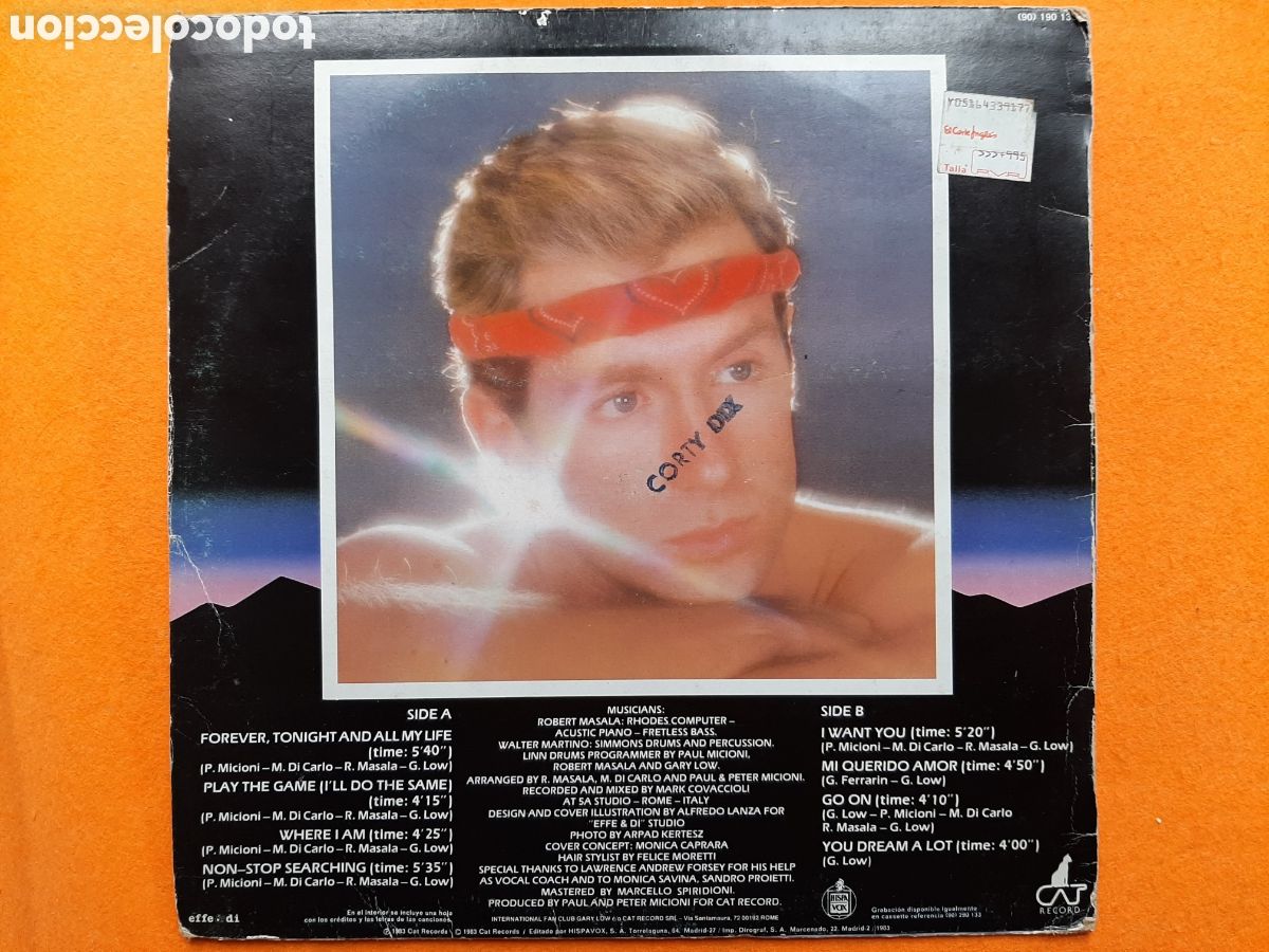 Discos de vinilo: GARY LOW - GO ON - 1983 - LP HISPAVOX - CAT RECORD - CONTIENE INSERT - Foto 3