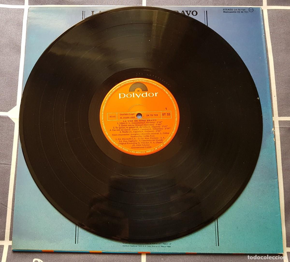 Discos de vinilo: SIN USO. LP LA VOZ DE NINO BRAVO. IMPECABLE. - Foto 3