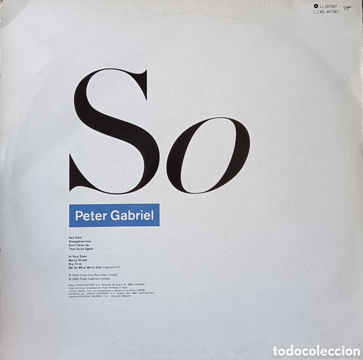 Discos de vinilo: Peter Gabriel, 1986 - So - Foto 2