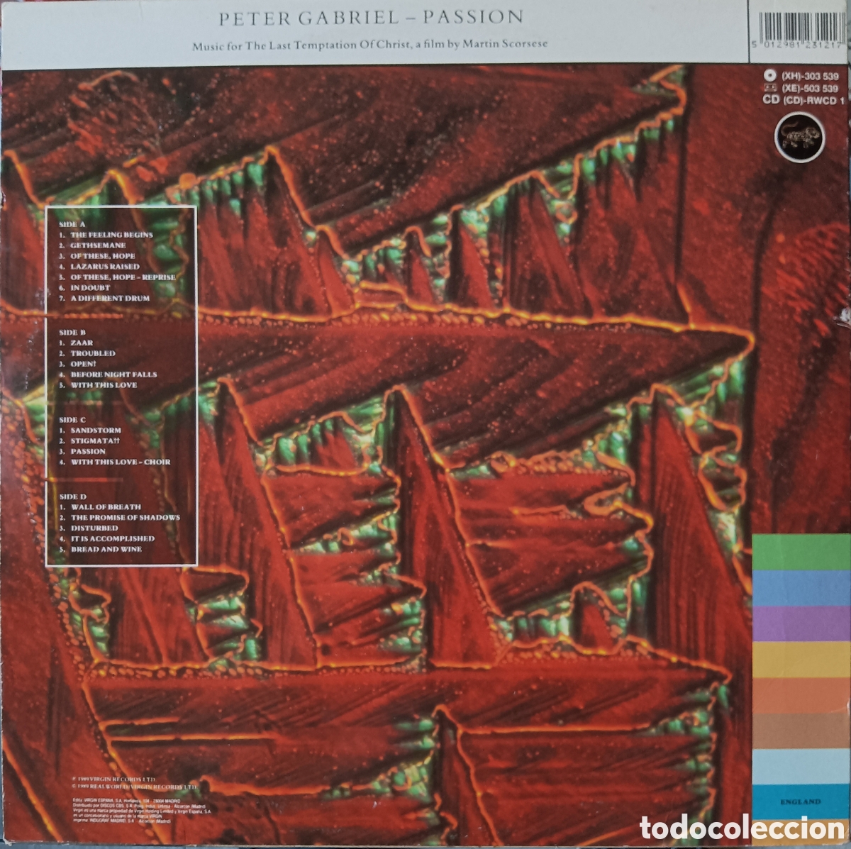 Discos de vinilo: Peter Gabriel, 1989 - Passion - Foto 2
