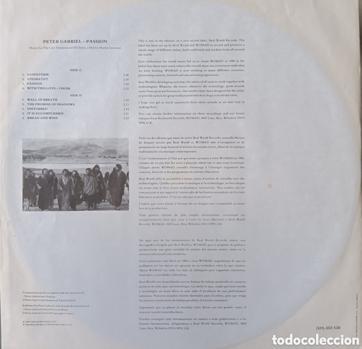 Discos de vinilo: Peter Gabriel, 1989 - Passion - Foto 7