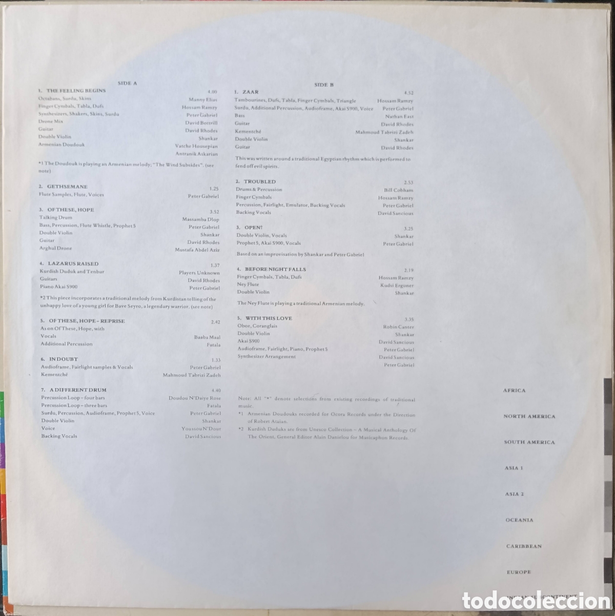 Discos de vinilo: Peter Gabriel, 1989 - Passion - Foto 8