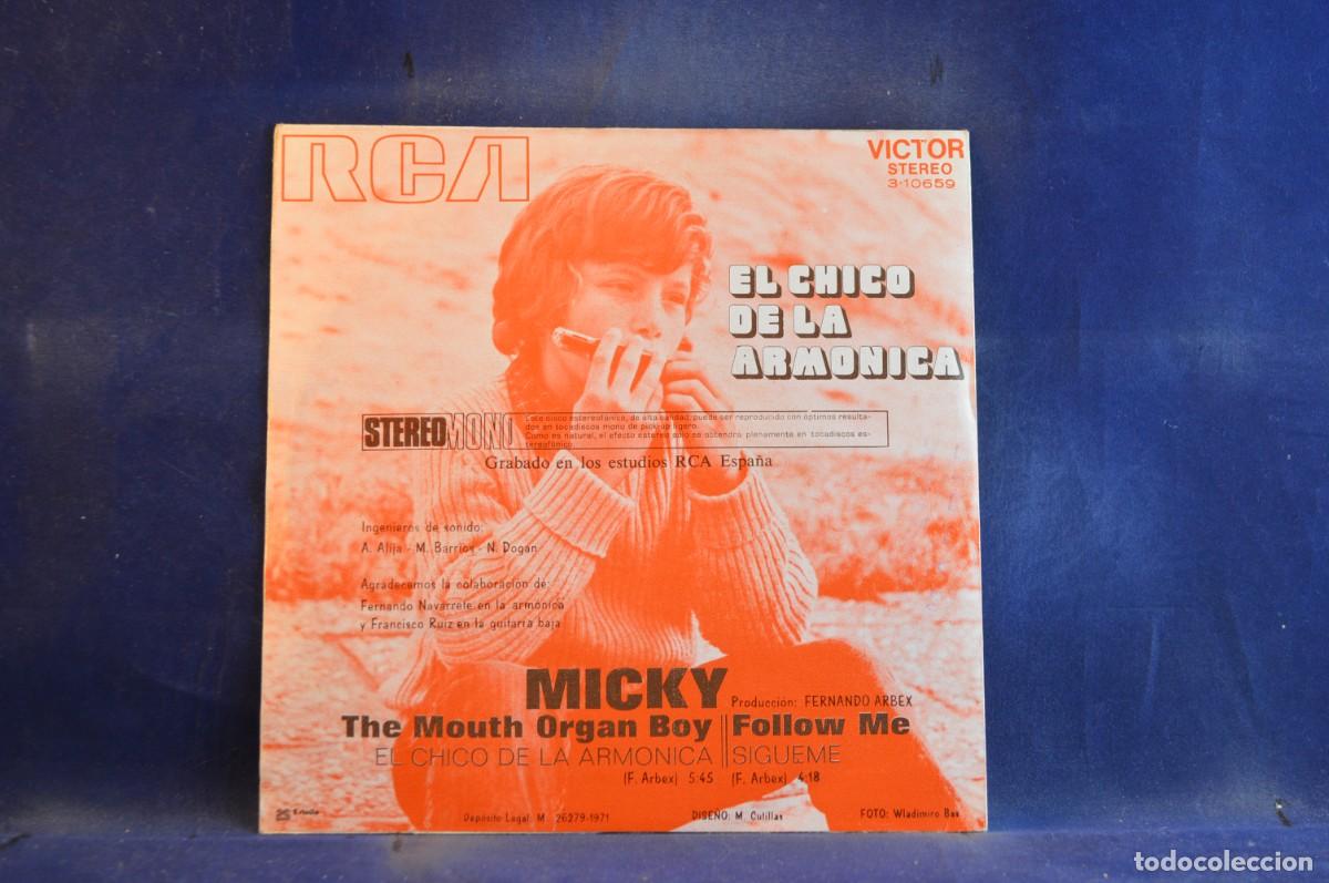 Discos de vinilo: MICKY - EL CHICO DE LA ARMONICA - SINGLE - Foto 2