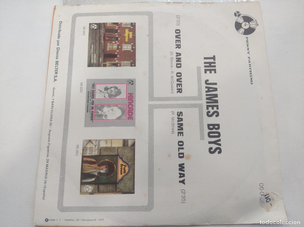 Discos de vinilo: THE JAMES BOYS/OVER AND OVER/SINGLE. - Foto 3