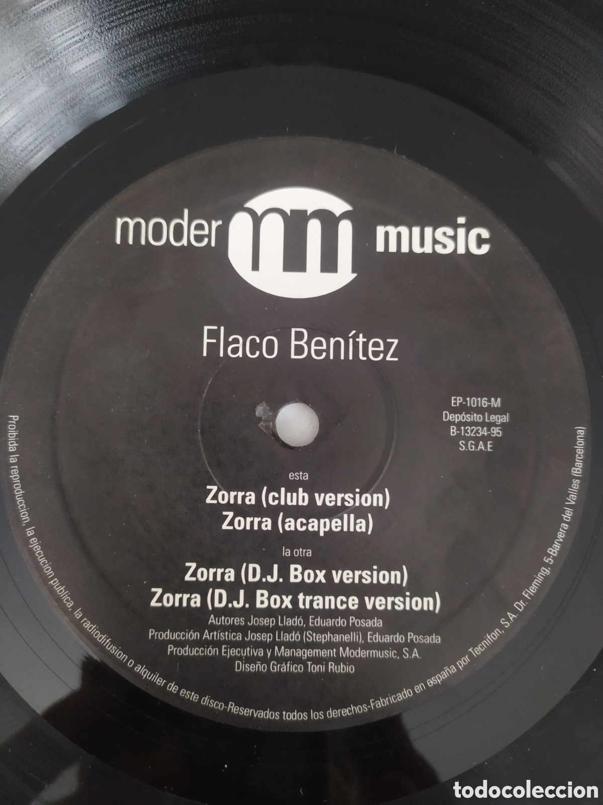 Discos de vinilo: Maxi single Flaco Ben&iacute;tez. Zorra - Foto 3