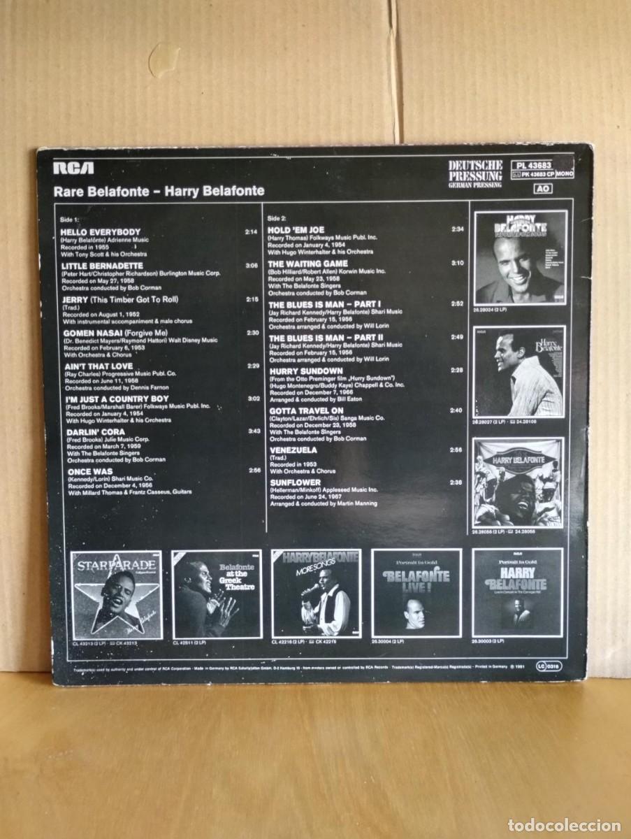 Discos de vinilo: HARRY BELAFONTE ---- RARE BELAFONTE - Foto 2
