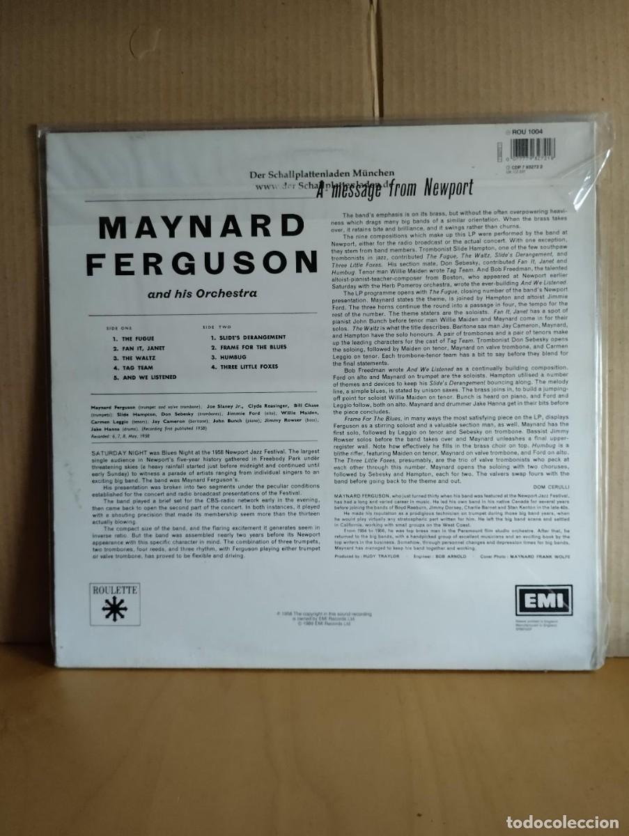 Discos de vinilo: MAYNARD FERGUSON ---- A MESSAGE FROM NEWPORT - Foto 2