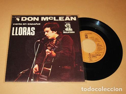 Discos de vinilo: DON McLEAN - CRYING - LLORAS (EN ESPA&Ntilde;OL) - SINGLE - 1980 - VERSION DEL HIT ROY ORBISON - CRYING - Foto 1