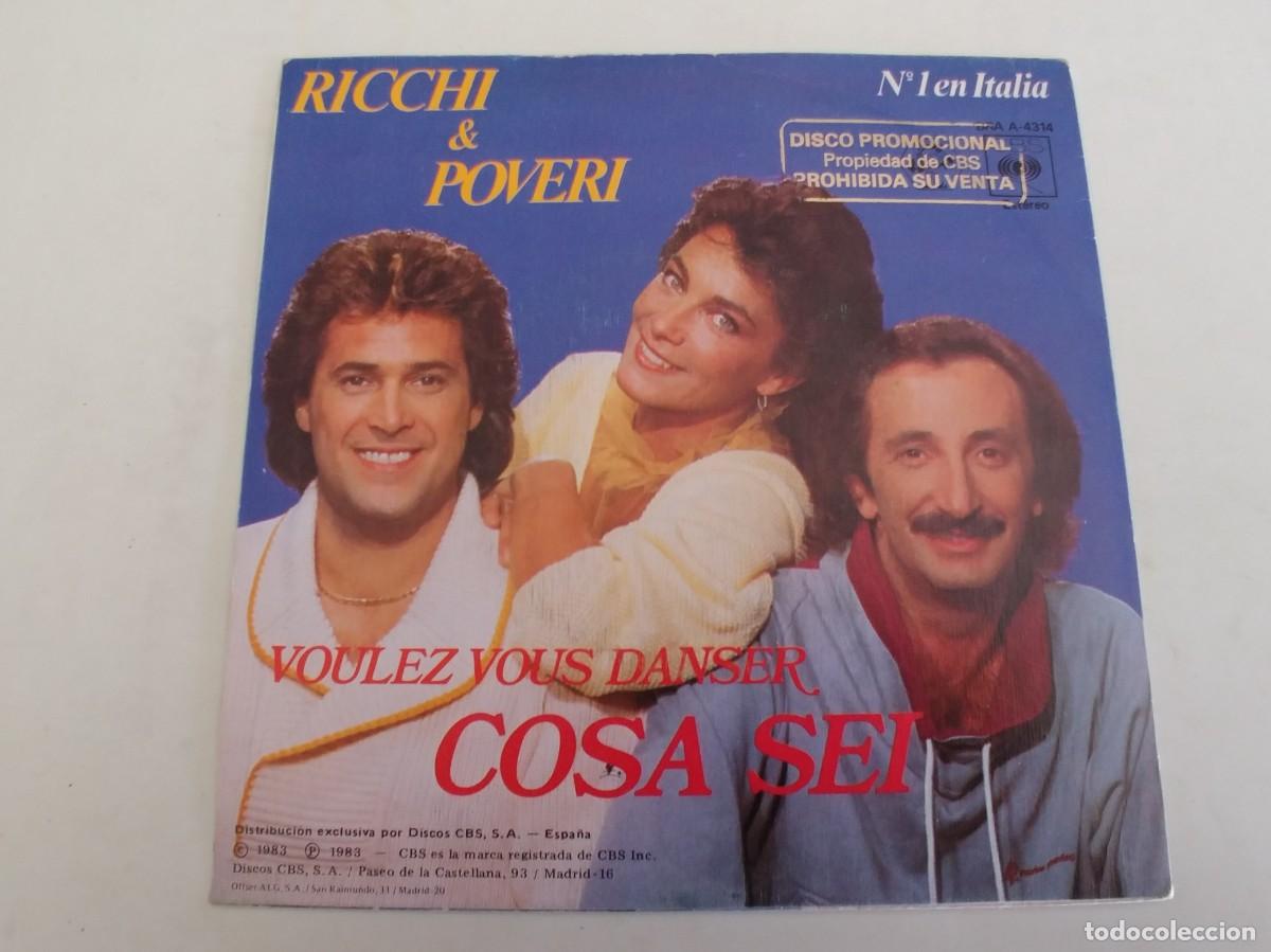 Discos de vinilo: RICCHI E POVERI-SINGLE COSA SEI-PROMO NUEVO - Foto 2