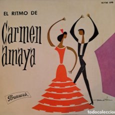 Discos de vinilo: CARMEN AMAYA. RITMO DE CARMEN AMAYA, TIENTO CANASTERO + 2. IS.1