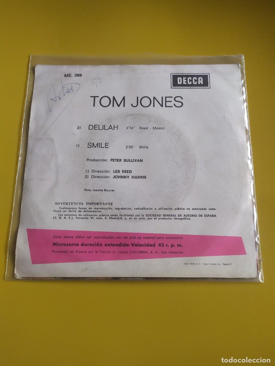 Discos de vinilo: Tom Jones - Delilah / Smile 1967 - Foto 2