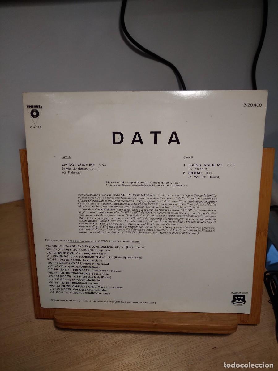 Discos de vinilo: DATA - LIVING INSIDE ME - MAXI SINGLE -SYNTH POP - - Foto 2