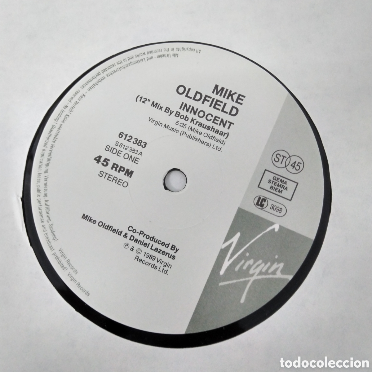 Discos de vinilo: MIKE OLDFIELD - INNOCENT - 1989 - MAXI SINGLE - MAXI - Foto 3