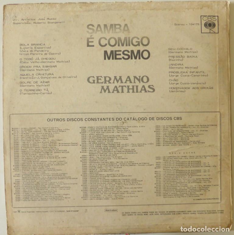 Discos de vinilo: Germano Matias. Samba e comigo mesmo. CBS, Brasil 1971 LP - Foto 2