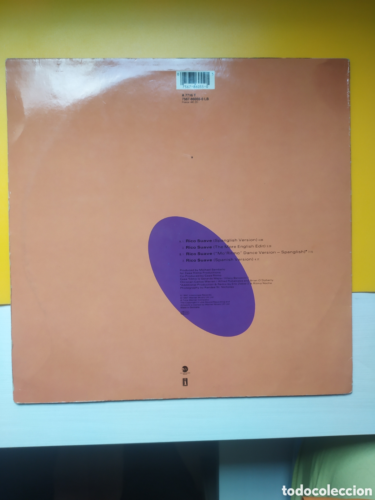 Discos de vinilo: Maxi single Gerardo. Rico Suave - Foto 2