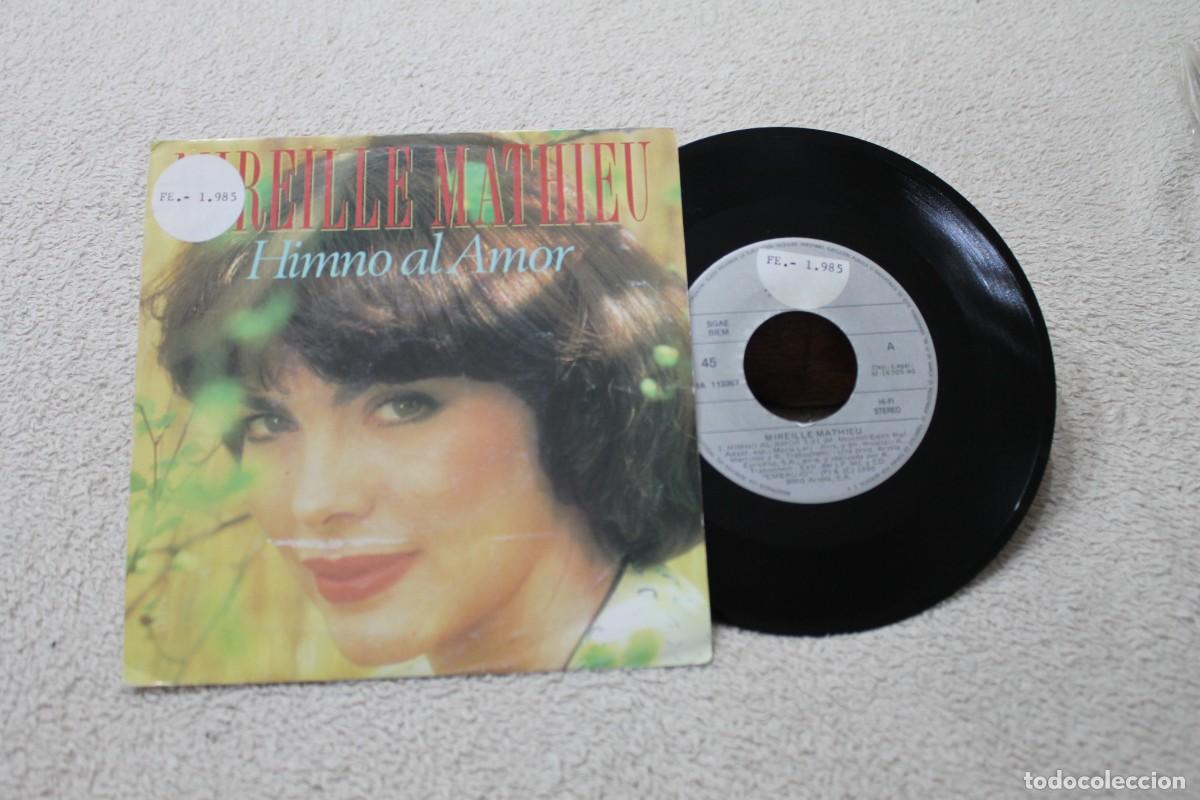 Discos de vinilo: MIREILLE MATHIEU HIMNO AL AMOR SINGLE MADE IN SPAIN 1990 - Foto 1