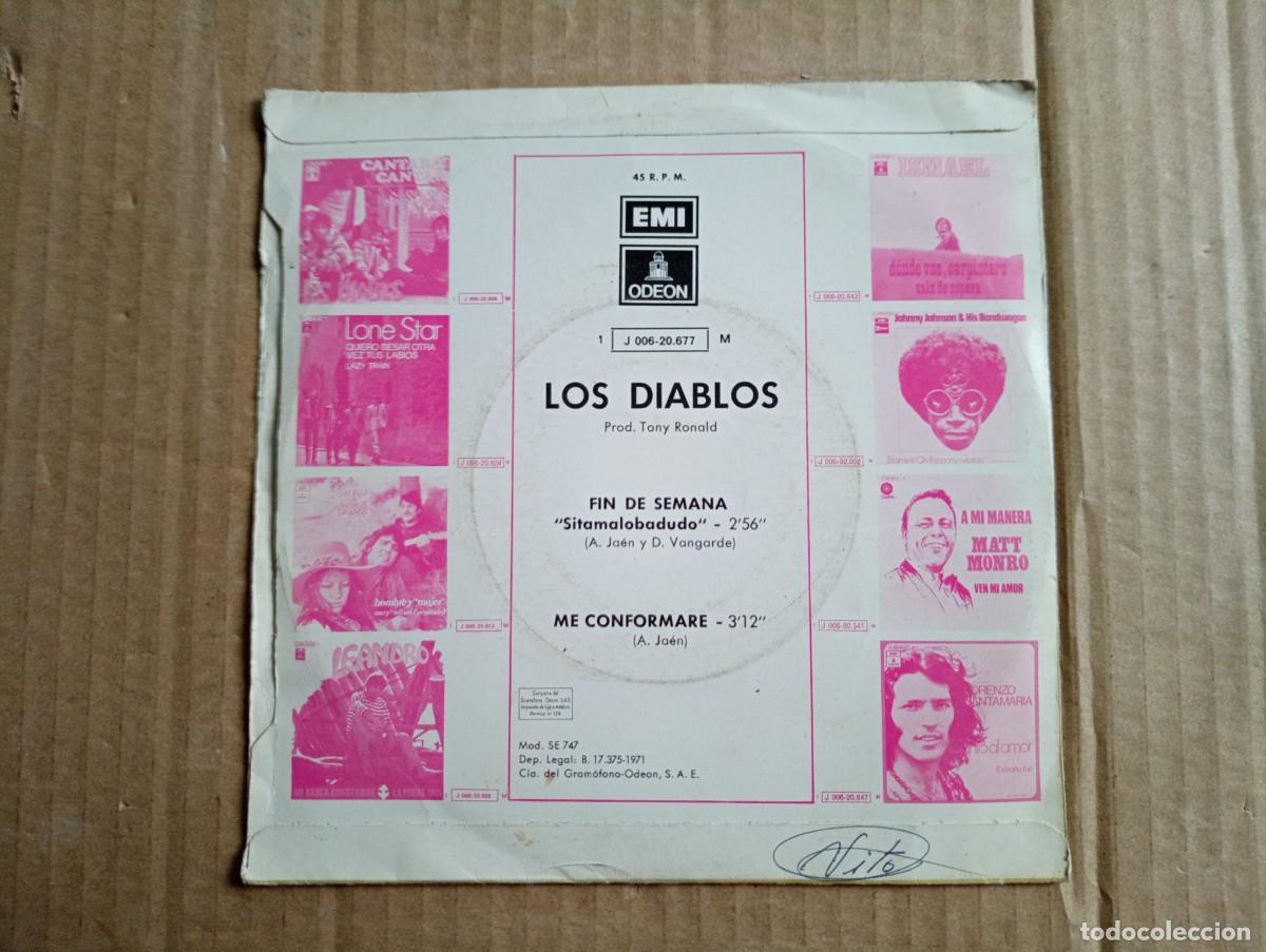 Discos de vinilo: LOS DIABLOS - FIN DE SEMANA SINGLE 1971 - Foto 3