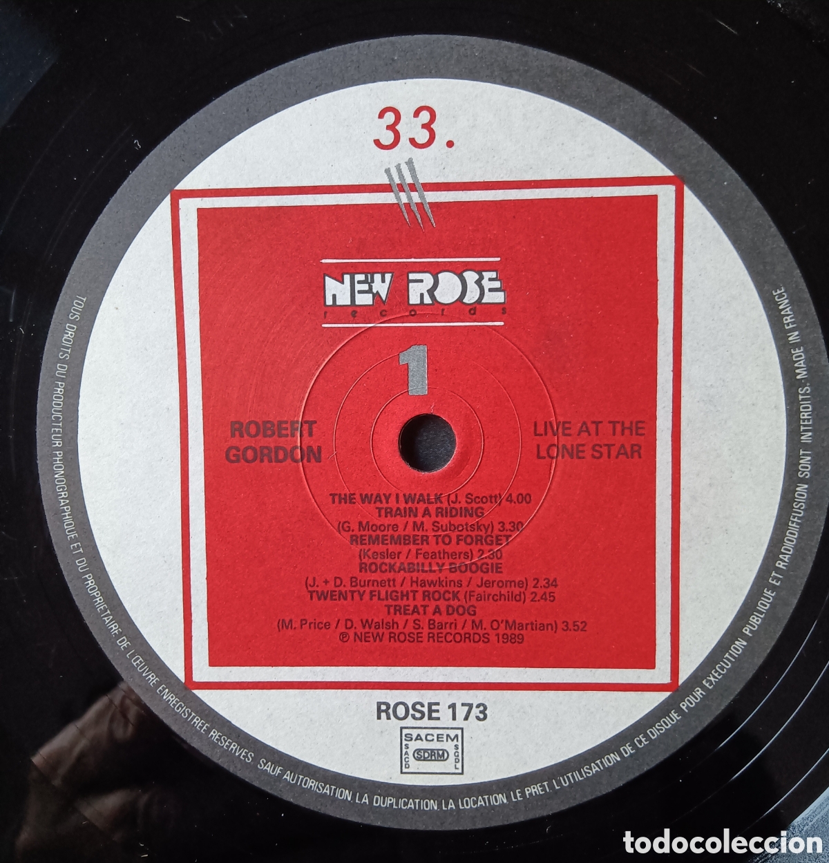 Discos de vinilo: Robert Gordon - Live at Lone Star, 1989 - Foto 3