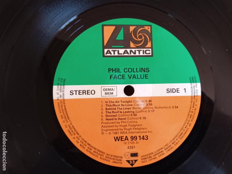 Discos de vinilo: PHIL COLLINS LP. FACE VALUE. MADE IN GERMANY. 1981. - Foto 8