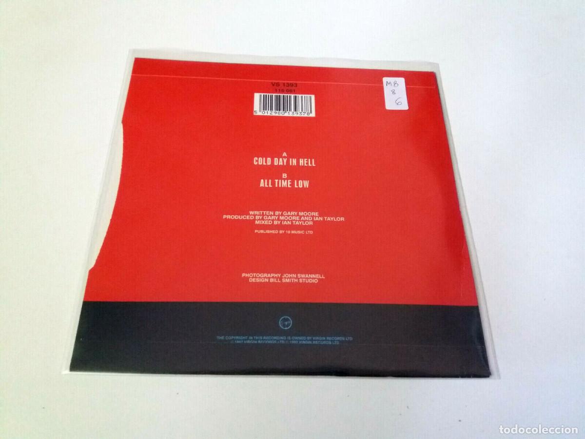 Discos de vinilo: GARY MOORE &rdquo;COLD DAY IN HELL&rdquo; 7&rdquo; SINGLE MB/MB VG/VG - Foto 2