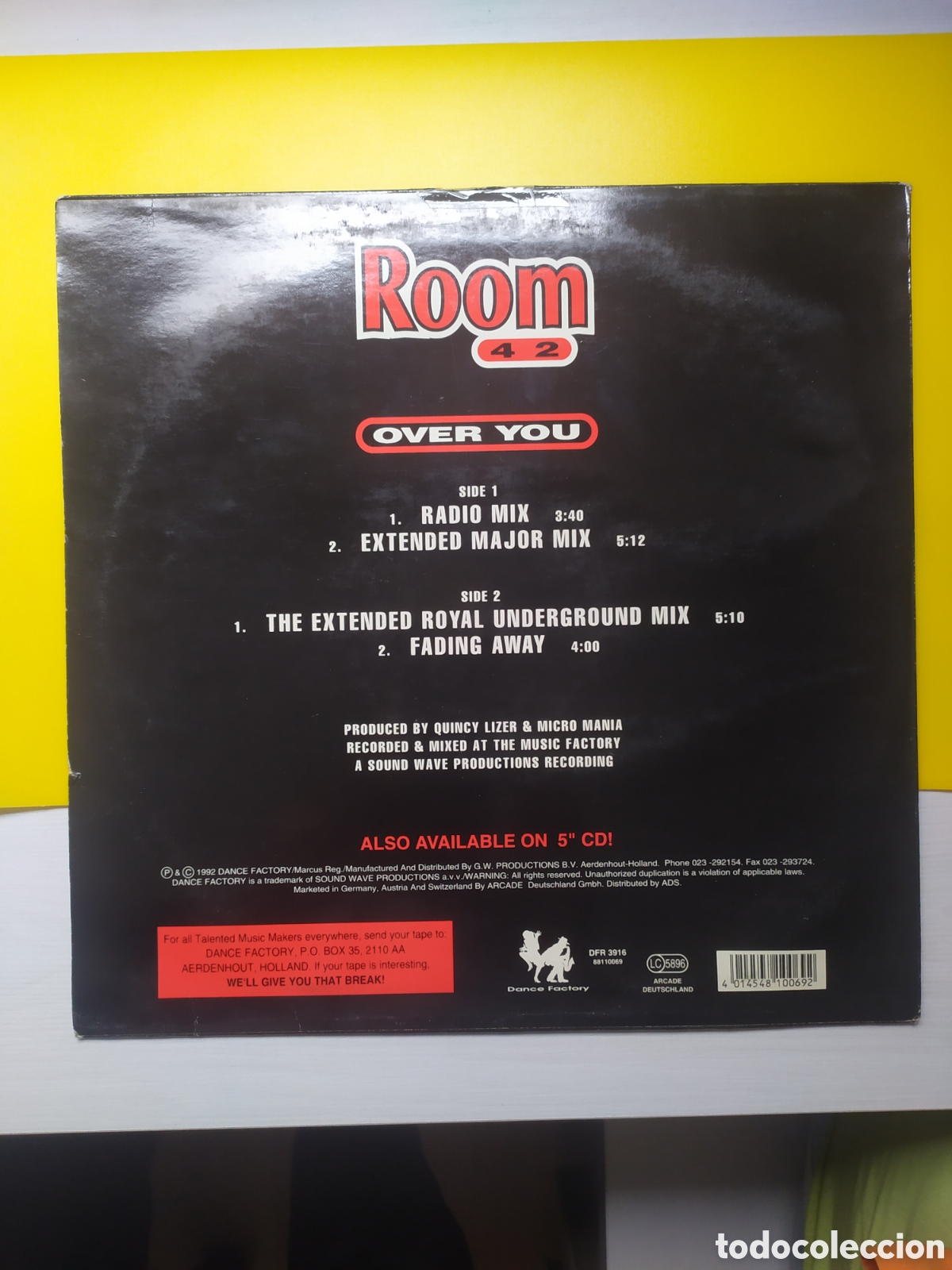 Discos de vinilo: Maxi single Room 42.&nbsp;Over You - Foto 2
