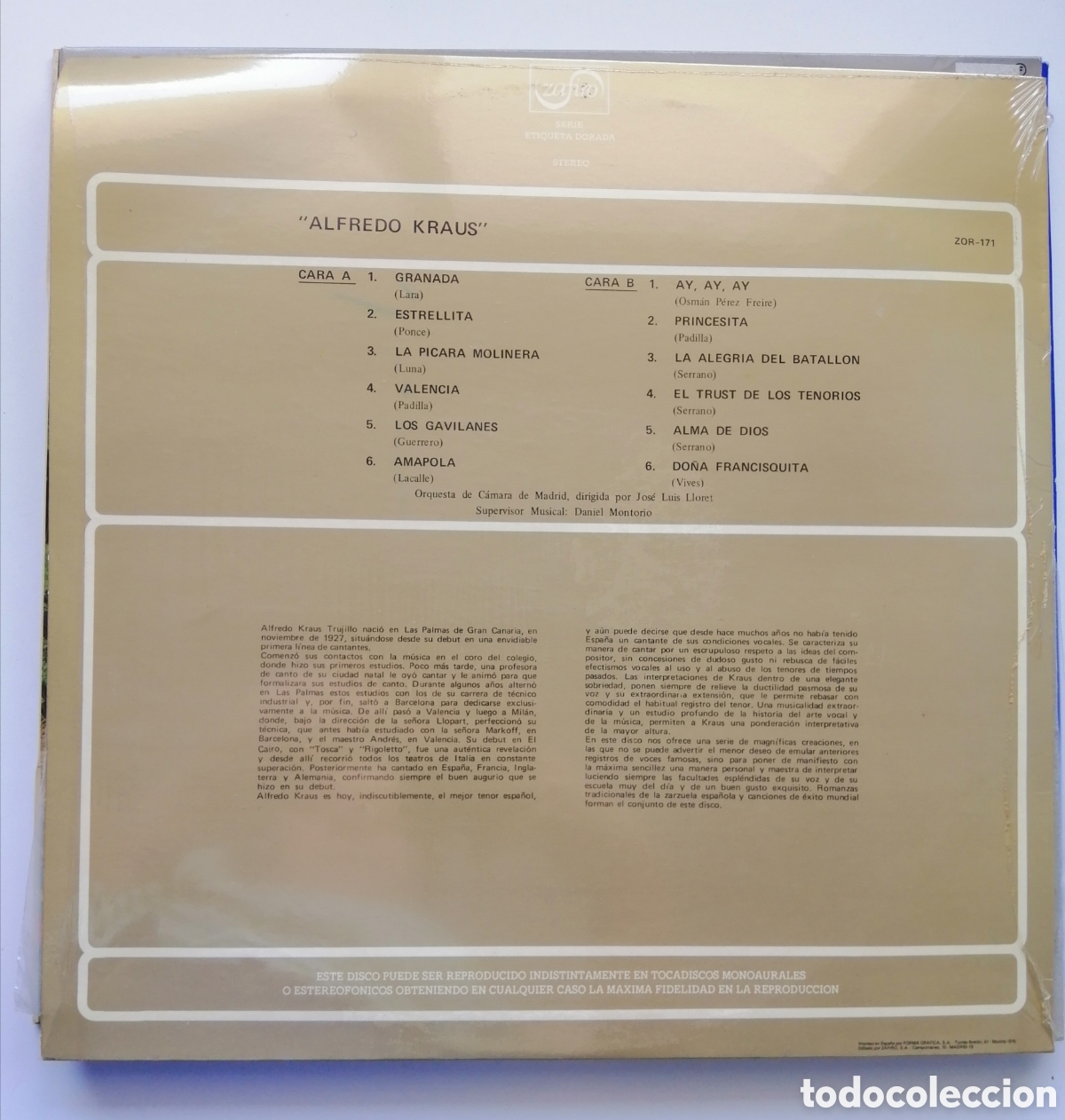 Discos de vinilo: Canciones de siempre Alfredo Kraus vinilo - Foto 2